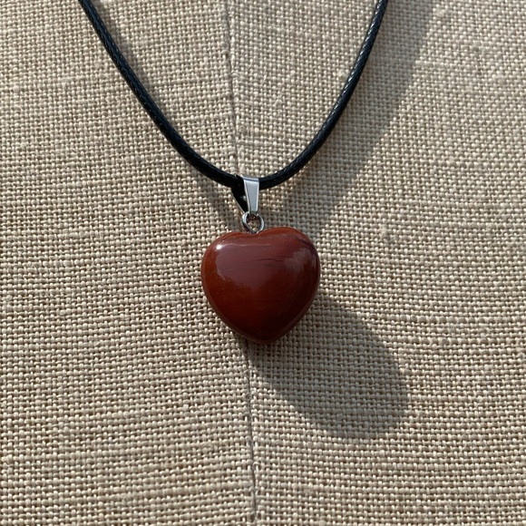Handmade Heart Genuine Stone Amulet Necklace - Picture 3 of 13